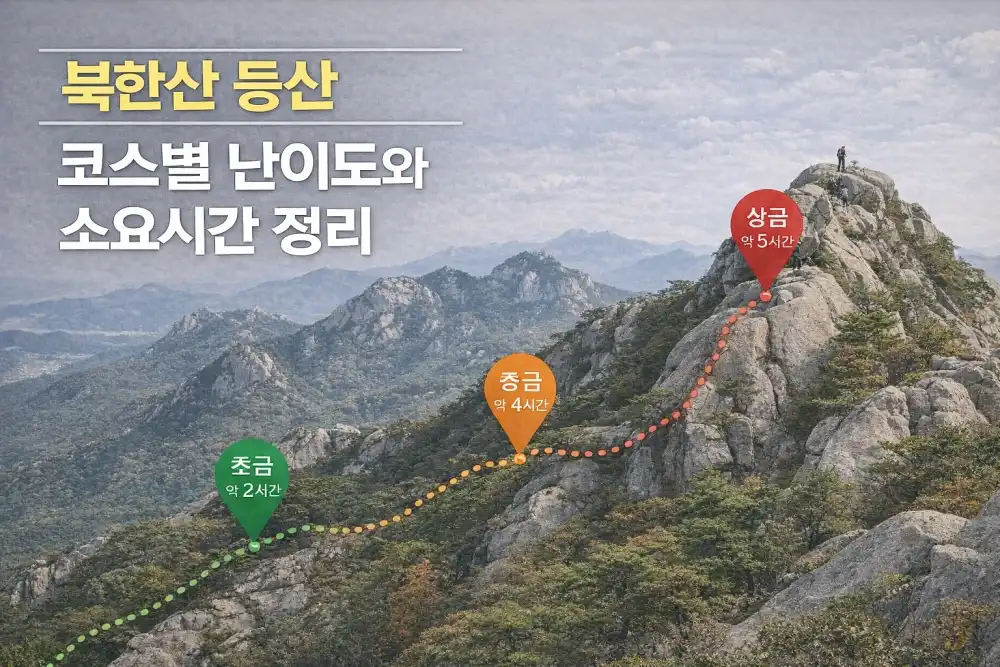 북한산 등산 코스별 난이도와 소요시간 정리