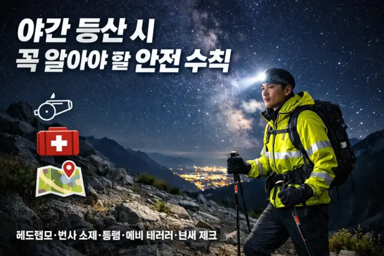 야간 등산 시 꼭 알아야 할 안전 수칙