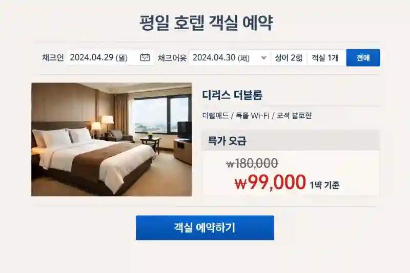 평일 숙박 특가 찾는법