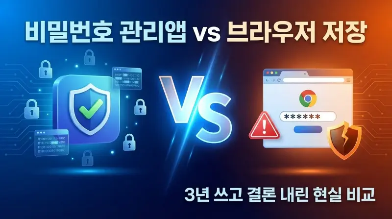 비밀번호 관리앱 vs 브라우저 저장, 3년 쓰고 결론 내린 현실 비교