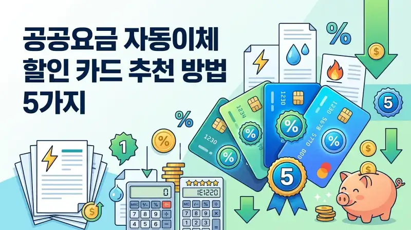 공공요금 자동이체 할인 카드 추천 방법 5가지:블로그용 썸네일 한글버젼 이미지로 만들어줘