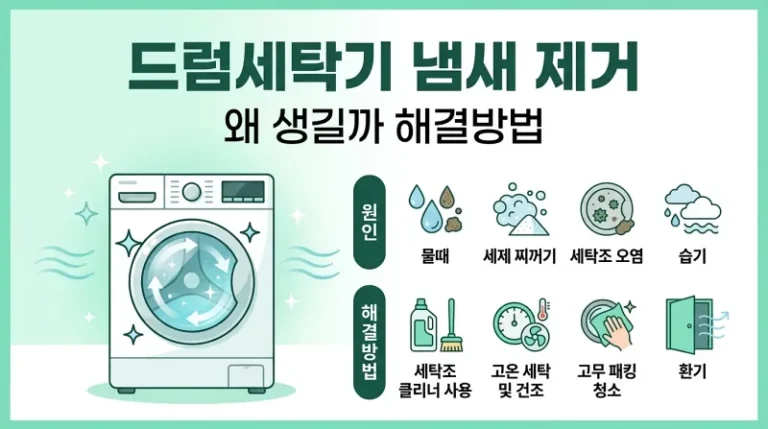 드럼세탁기 냄새 제거 왜 생길까 해결방법