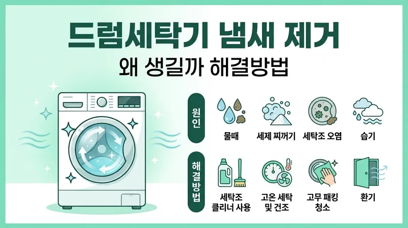 드럼세탁기 냄새 제거 왜 생길까 해결방법
