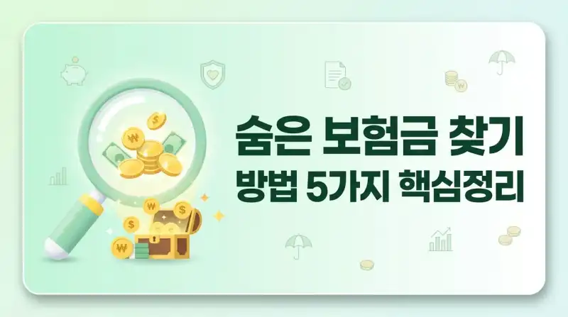 숨은 보험금 찾기 방법 5가지 핵심정리