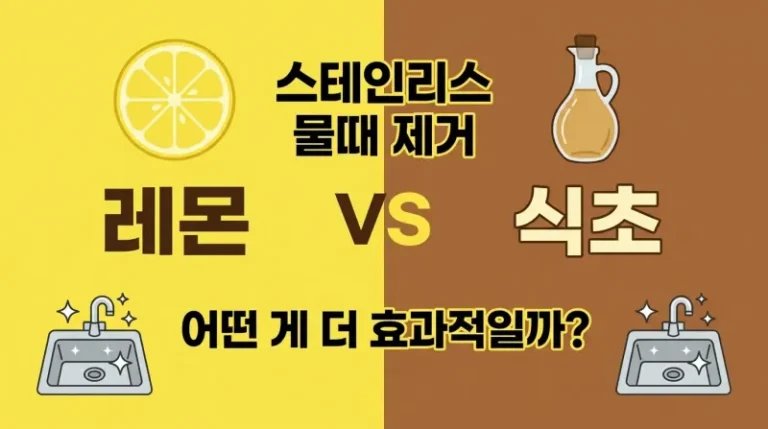 스테인리스 물때 제거 레몬 vs 식초 비교 분석