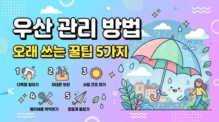 우산 관리 방법 오래 쓰는 꿀팁 5가지