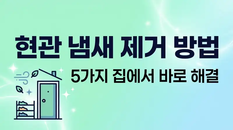 현관 냄새 제거 방법 5가지 집에서 바로 해결