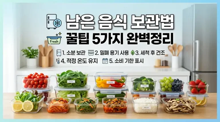 남은 음식 보관법 꿀팁 5가지 완벽정리