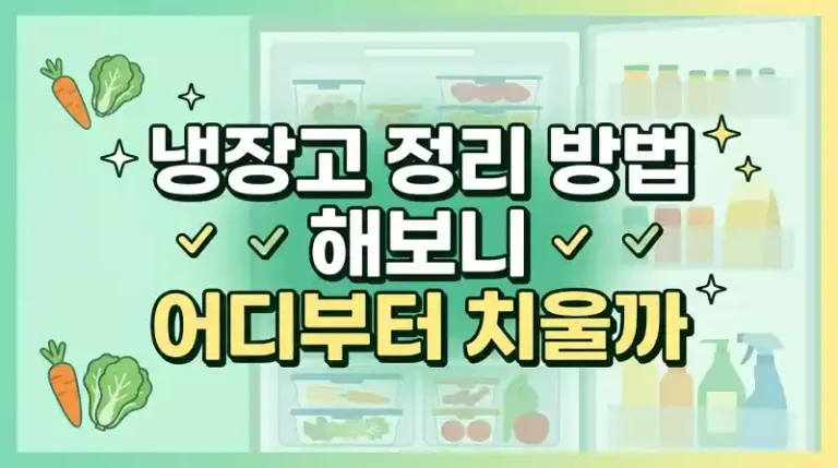 냉장고 정리 방법 해보니 어디부터 치울까