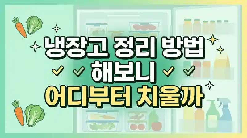 냉장고 정리 방법 해보니 어디부터 치울까