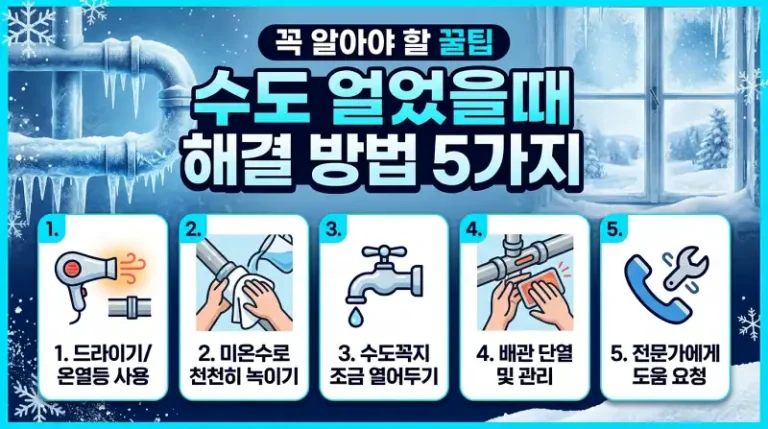 수도 얼었을때 해결 방법 5가지 꼭 알아야 할 꿀팁