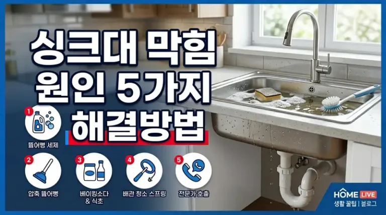 싱크대 막힘 원인 5가지 해결방법