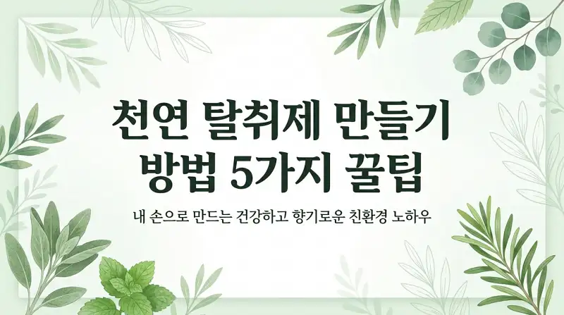 천연 탈취제 만들기 방법 5가지 꿀팁