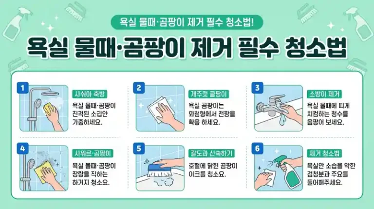 욕실 물때·곰팡이 제거 필수 청소법