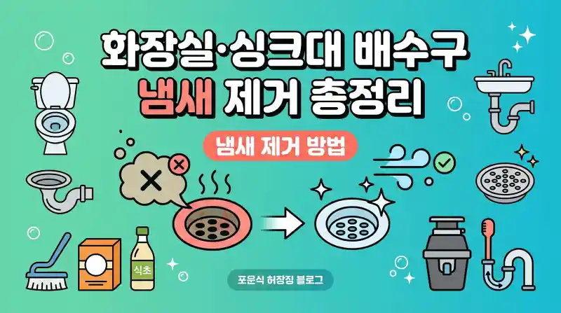 화장실·싱크대 배수구 냄새 제거 총정리