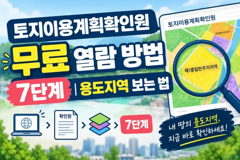 토지이용계획확인원 무료 열람 방법 7단계 설명 이미지